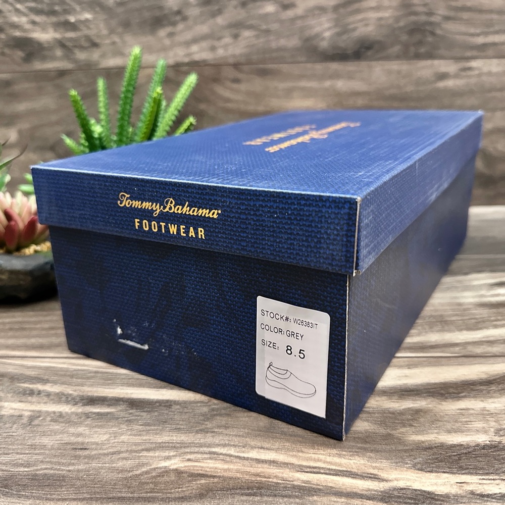 NIB Tommy Bahama Flint Knit Jogger Memory Foam Slip On Sneaker Charcoal - Picture 13 of 14
